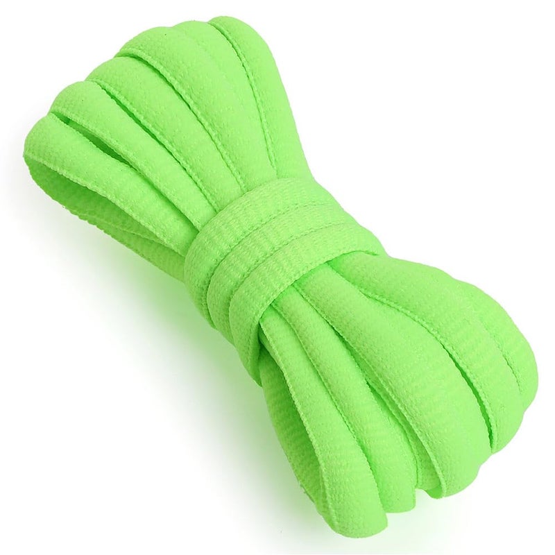 VSUDO 51" Oval Neon Green Shoe Laces for Sneakers, Half Round Athletic Basketball Shoelaces, Running Sport Shoestrings [1 Pair-Neon Green-130CM] - Image 1